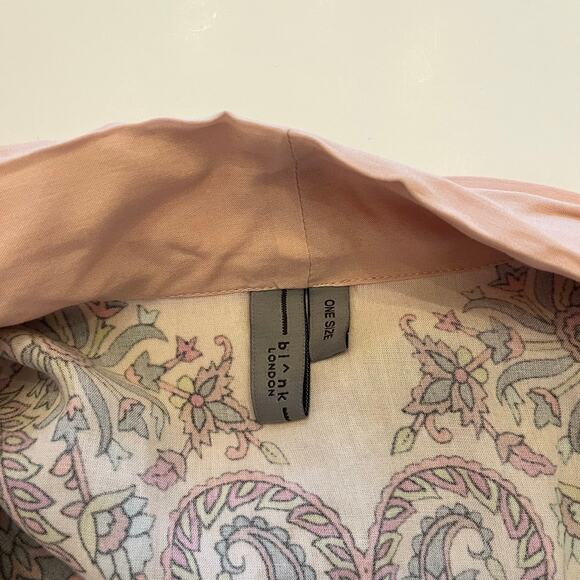 Blank London Kimono One Size Fits S M L XL Paisley Robe Cover Up Pink Boho Beach - Picture 9 of 14